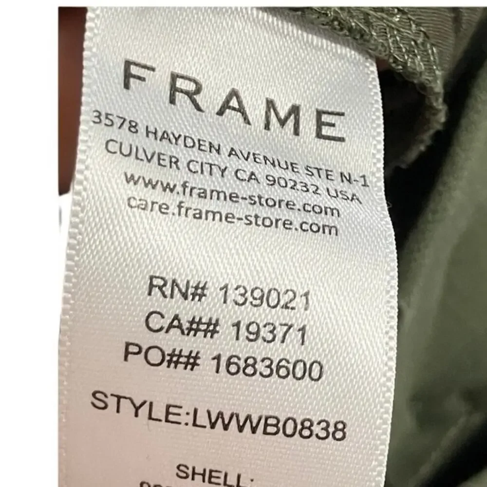 Frame Pleated Straight Leg Pleated Chino Pants size 12 Olive green. - Picture 6 of 7